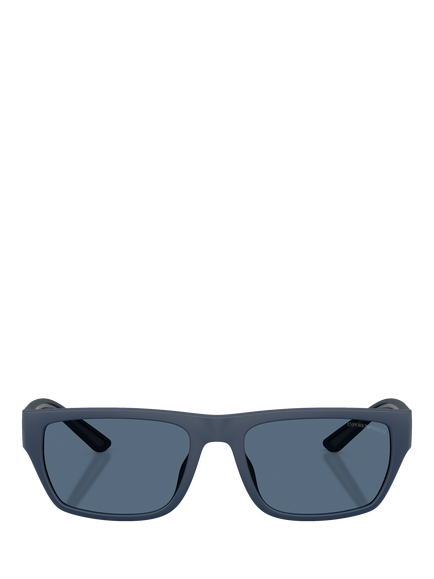 Emporio Armani EA4267 Men's Pillow Sunglasses, Matte Blue/Blue - view 2, Matte Blue/Blue
