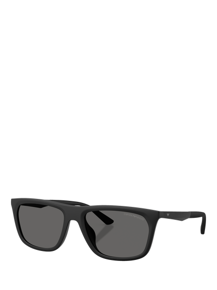 Emporio Armani EA4272 Men's Pillow Sunglasses, Matte Black/Grey, Matte Black/Grey