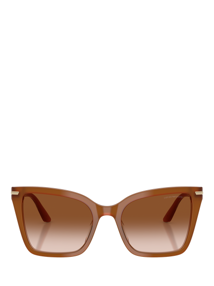 Emporio Armani EA4273 Women's Gradient Square Sunglasses, Shiny Tobacco/Brown - view 2, Shiny Tobacco/Brown