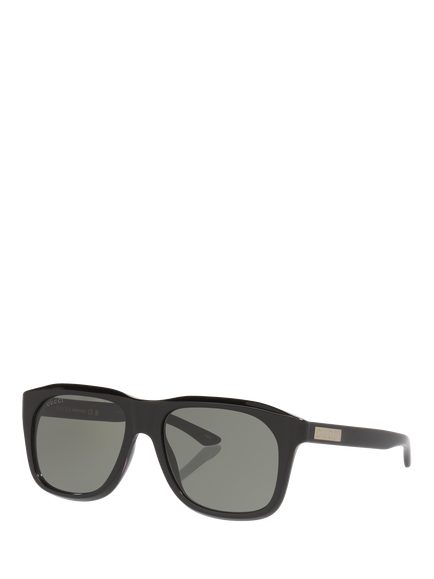 GUCCI GC0027531100 Men's Rectangular Sunglasses, Black/Grey, Black/Grey