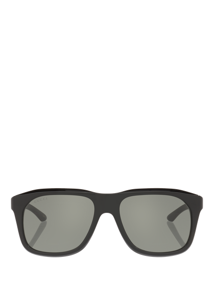 GUCCI GC0027531100 Men's Rectangular Sunglasses, Black/Grey - view 2, Black/Grey