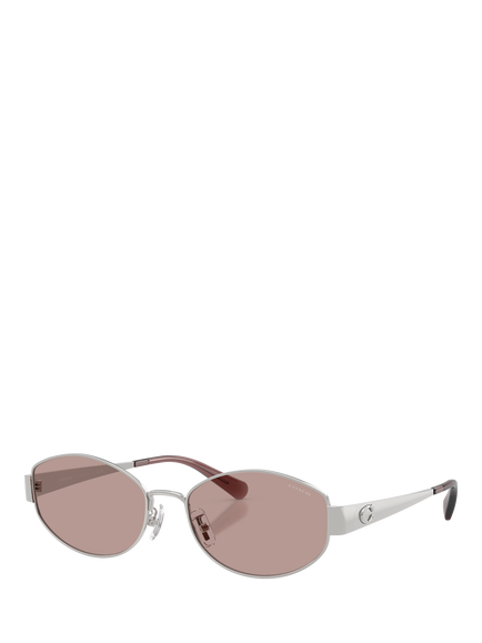Coach HC7192D90017 Women's Irregular Sunglasses, Silver/Pink, Silver/Pink