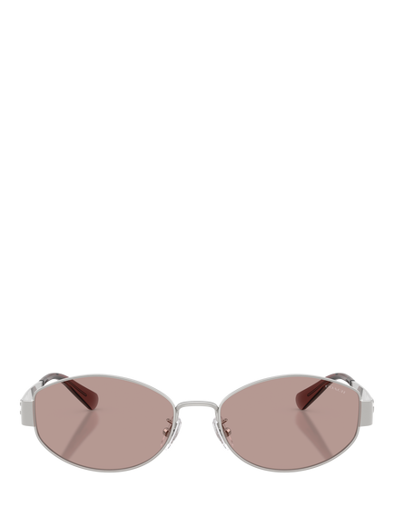 Coach HC7192D90017 Women's Irregular Sunglasses, Silver/Pink - view 2, Silver/Pink