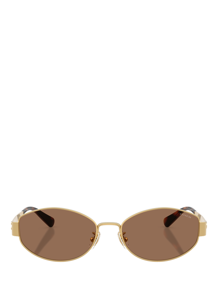 Coach HC7192 Women's Irregular Sunglasses, Gold/Brown - view 2, Gold/Brown