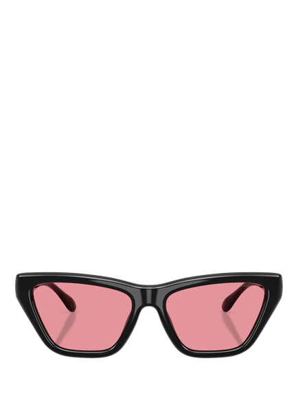 Coach HC8449 Women's Cat Eye Sunglasses, Black/Pink - view 2, Black/Pink