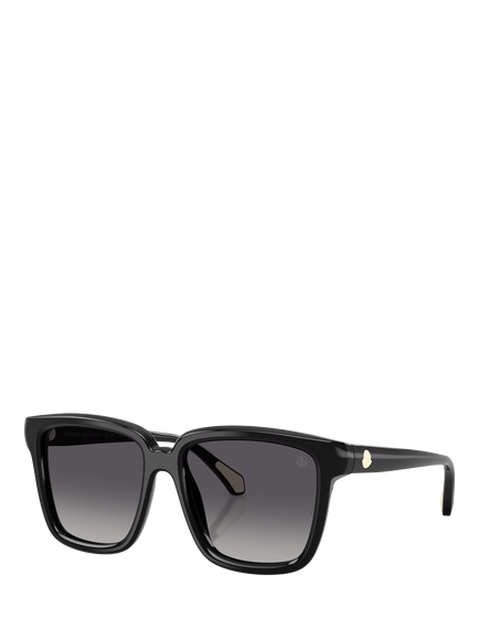 Moncler ME60263001 Women's Polarised Gradient Square Sunglasses, Black/Grey, Black/Grey
