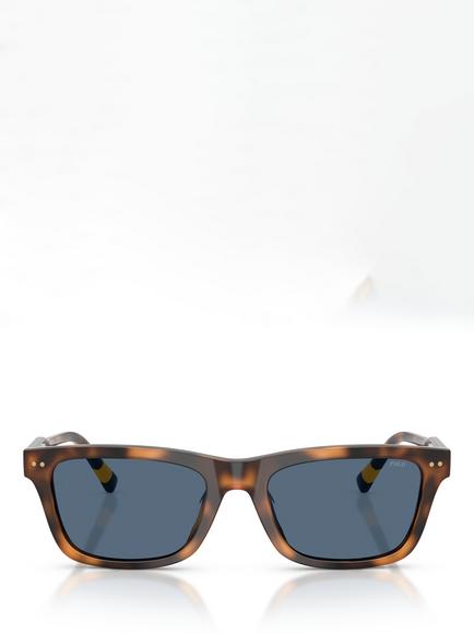 Polo Ralph Lauren PH4240 Men's Pillow Sunglasses, Red Havana/Blue - view 2, Red Havana/Blue