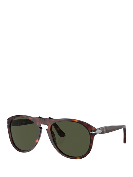 Persol PO064924 Men's Round Tinted Sunglasses, Havana/Brown, Havana/Brown