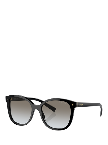 Prada PR22ZS1 Women's Oval Sunglasses, Black/Grey, Black/Grey