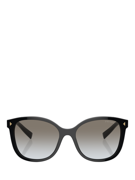 Prada PR22ZS1 Women's Oval Sunglasses, Black/Grey - view 2, Black/Grey