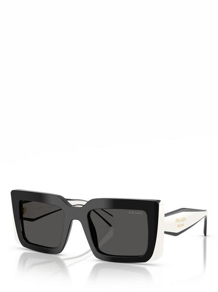 Ralph Lauren Polo Ralph Lauren D01S20 Women's Rectangular Sunglasses, Black/White, Black/White