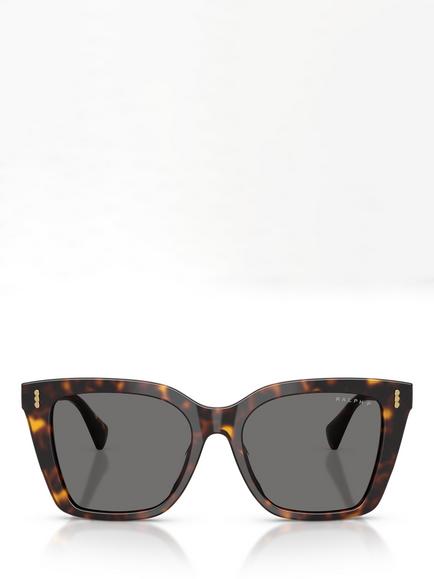 Ralph Lauren Ralph by Ralph Lauren RA5349 Women's Polarised Square Sunglasses, Dark Havana/Grey - view 2, Dark Havana/Grey