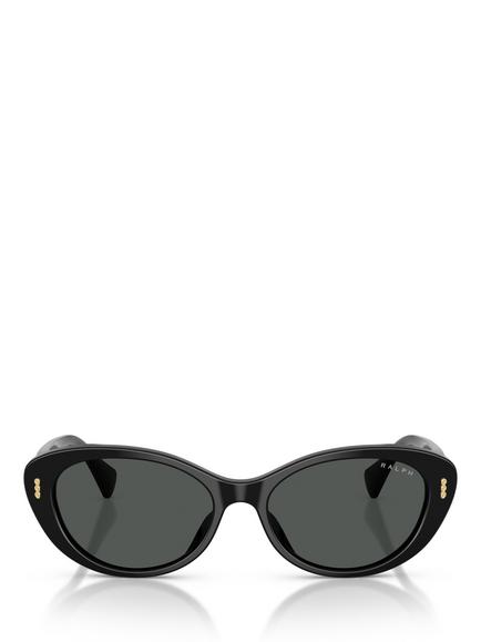 Ralph Lauren Ralph by Ralph Lauren RA5350 Women's Oval Sunglasses, Shiny Black/Grey - view 2, Shiny Black/Grey