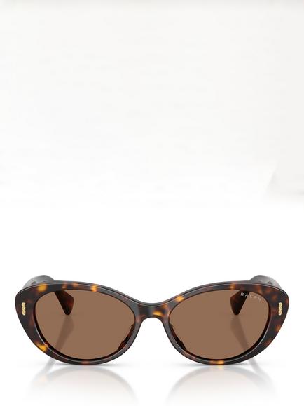 Ralph Lauren Ralph by Ralph Lauren RA5350 Women's Oval Sunglasses, Dark Havana/Brown - view 2, Dark Havana/Brown