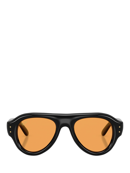 Ray-Ban RB4925 Unisex Round Sunglasses, Black/Orange, Black/Orange