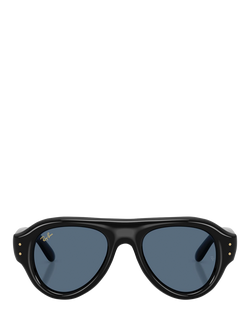 Ray-Ban RB4925 Unisex Round Sunglasses, Black/Blue