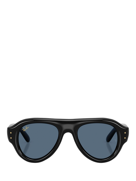 Ray-Ban RB4925 Unisex Round Sunglasses, Black/Blue