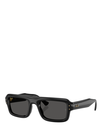 Ray-Ban RB4954601 Unisex Rectangular Sunglasses, Black, Black