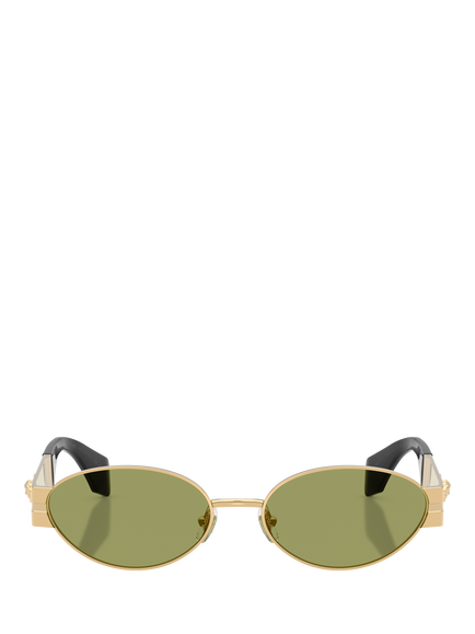 Versace VE2301 Men's Oval Sunglasses, Gold - view 2, Gold