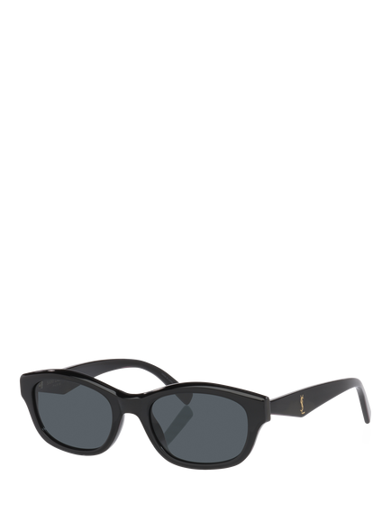 Yves Saint Laurent YS0009771100 Women's Rectangular Sunglasses, Black, Black