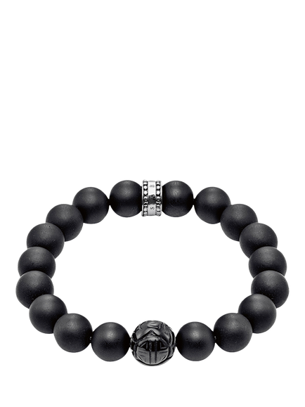 THOMAS SABO Men's Rebel At Heart Beaded Obsidian Sterling Silver Bracelet, Black - view 2, Black