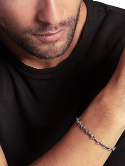 THOMAS SABO Textured Link Bracelet, Silver - view 2, Silver