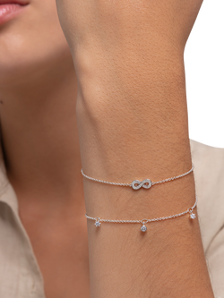 THOMAS SABO Infinite Love Cubic Zirconia Bracelet, Silver - view 2, Silver