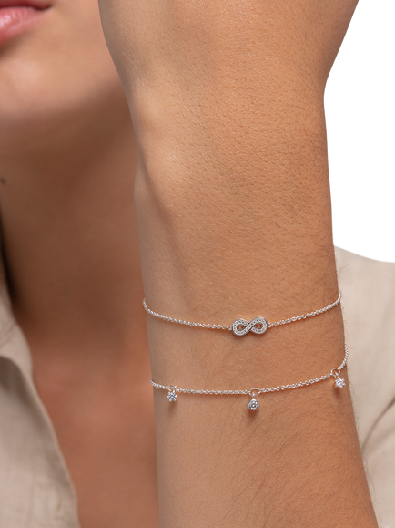 THOMAS SABO Infinite Love Cubic Zirconia Bracelet, Silver - view 2, Silver