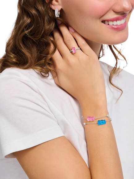 THOMAS SABO x Haribo Goldbear Chain Bracelet, Pink/Silver - view 2, Pink/Silver