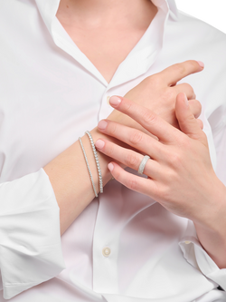 THOMAS SABO Cubic Zirconia Tennis Bracelet, Silver - view 2, Silver