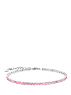 THOMAS SABO Cubic Zirconia Tennis Bracelet, Silver/Pink, Silver/Pink