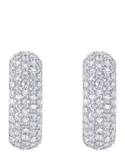 THOMAS SABO Sparkling Circles Pave Cubic Zirconia Hoop Earrings, Silver - view 2, Silver