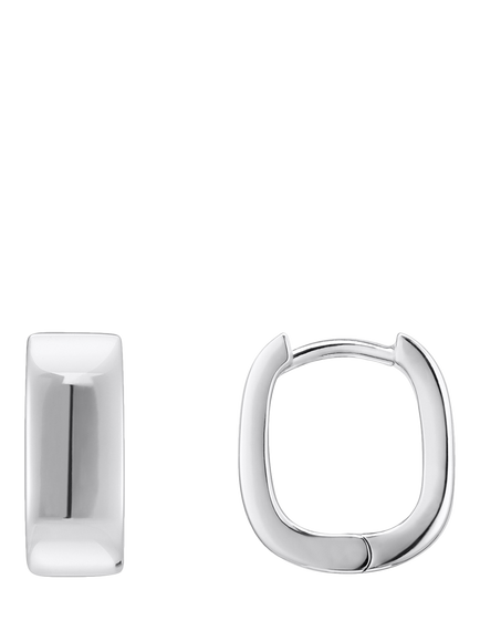 THOMAS SABO Essentials Squared Hoop Earrings, Silver, Silver