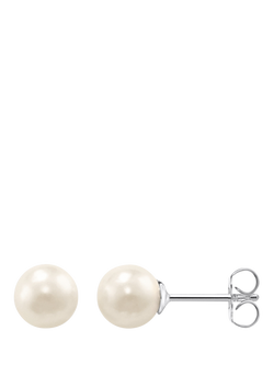 THOMAS SABO Fresh Water Pearl Stud Earrings, Silver/White, Silver/White