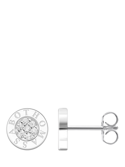 THOMAS SABO Cubic Zirconia Cluster Logo Stud Earrings, Silver, Silver