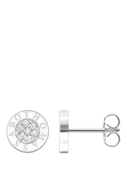 THOMAS SABO Cubic Zirconia Cluster Logo Stud Earrings, Silver, Silver
