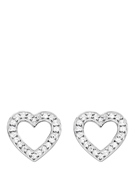 THOMAS SABO Heart Stud Earrings, Silver, Silver