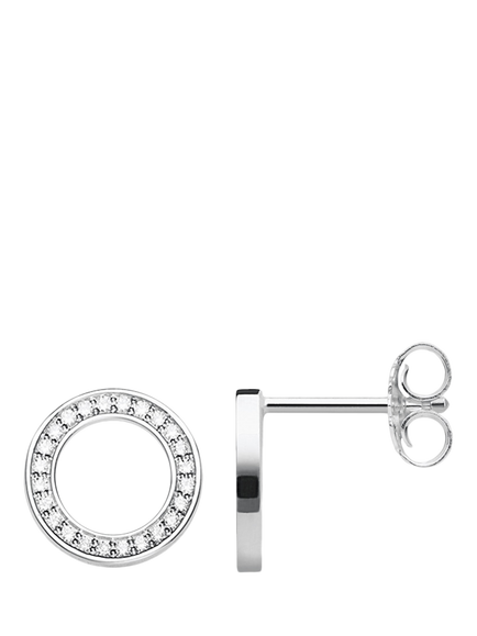 THOMAS SABO Glam & Soul Cubic Zirconia Circle Stud Earrings, Silver, Silver