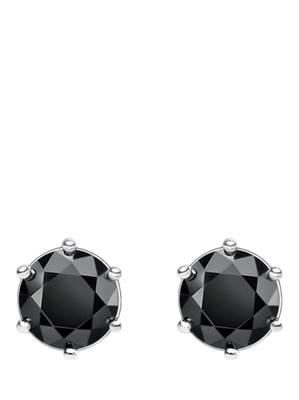 THOMAS SABO Cubic Zirconia Stud Earrings, Silver/Black, Silver/Black