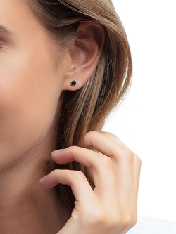 THOMAS SABO Cubic Zirconia Stud Earrings, Silver/Black - view 2, Silver/Black