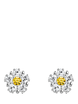 THOMAS SABO Lovely Daisy Zirconia Stud Earrings, Silver - view 2, Silver