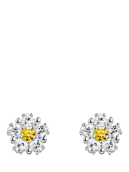 THOMAS SABO Lovely Daisy Zirconia Stud Earrings, Silver - view 2, Silver