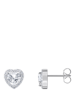THOMAS SABO Essentials Cubic Zirconia Heart Stud Earrings, Silver, Silver