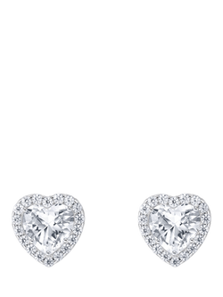 THOMAS SABO Essentials Cubic Zirconia Heart Stud Earrings, Silver - view 2, Silver
