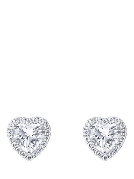 THOMAS SABO Essentials Cubic Zirconia Heart Stud Earrings, Silver - view 2, Silver