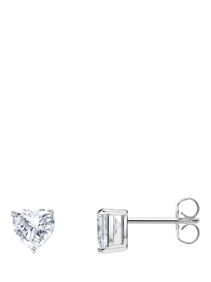 THOMAS SABO Cubic Zirconia Heart Sterling Silver Stud Earrings, Silver, Silver
