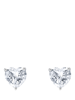 THOMAS SABO Cubic Zirconia Heart Sterling Silver Stud Earrings, Silver - view 2, Silver