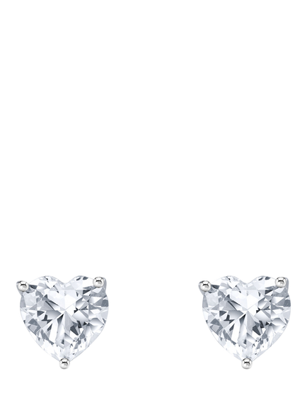 THOMAS SABO Cubic Zirconia Heart Sterling Silver Stud Earrings, Silver - view 2, Silver