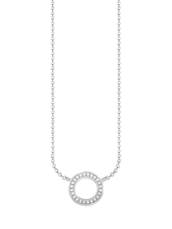 THOMAS SABO Glam & Soul Cubic Zirconia Circle Necklace, Silver, Silver