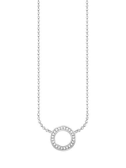 THOMAS SABO Glam & Soul Cubic Zirconia Circle Necklace, Silver, Silver